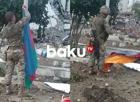 Ordumuz işğaldan azad edilmiş ərazilərə Azərbaycan Bayrağını sancdı – VİDEO