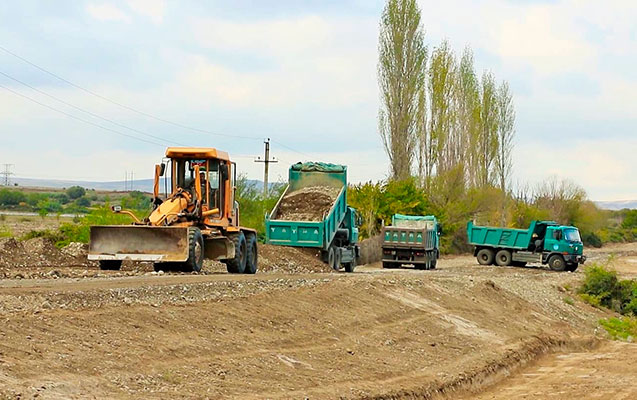 Suqovuşan və Talışa çəkilən yolların tikintisindən – Fotolar