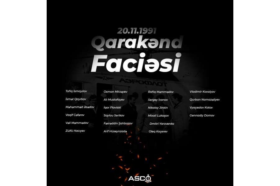 “Qarakənd faciəsi”nin qurbanlarının xatirəsi dənizçilər tərəfindən həmişə uca tutulur.