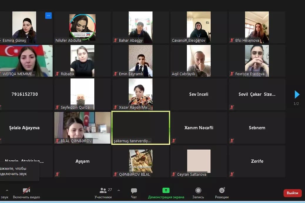 Esmira Günəşin “Unutmadıq Şəhidim” adlı kitabının Zoom proqramı vasitəsilə təqdimatı oldu