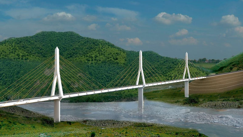 Azərbaycanda 76 m hündürlükdə asma körpü tikilir – FOTO