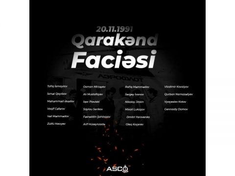 Qarakənd faciəsi qurbanlarının xatirəsi dənizçilər tərəfindən də həmişə uca tutulur