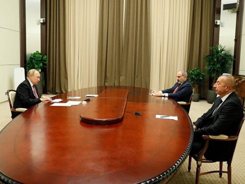 Soçidə İlham Əliyev, Putin və Paşinyanın görüşü keçirildi – Video