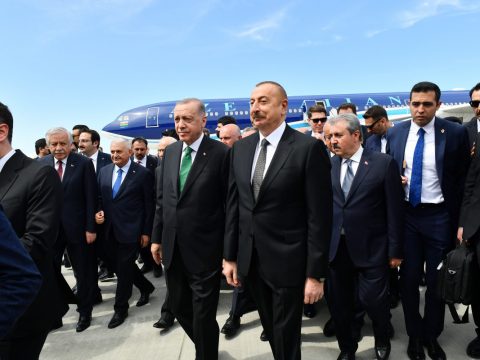 Azərbaycan və Türkiyə prezidentləri Hava Limanının açılışda iştirak edib