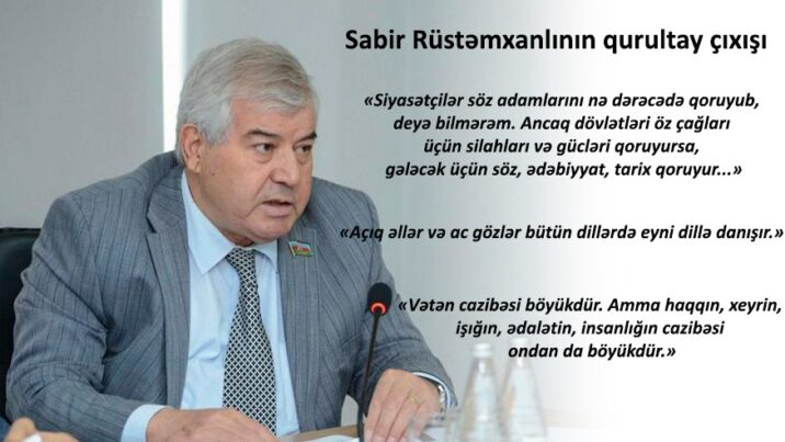 Azərbaycan Yazıçılar Birliyinin VIII qurultayında Xalq şairi Sabir Rüstəmxanlının çıxışı