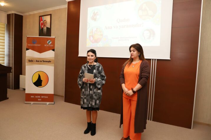“İz” Mədəniyyətin İnkişafına Dəstək İctimai Birliyi tərəfindən icra edilən “Qadın- Ana və     Yaranışdır” layihəsi çərçivəsində təlim keçirib