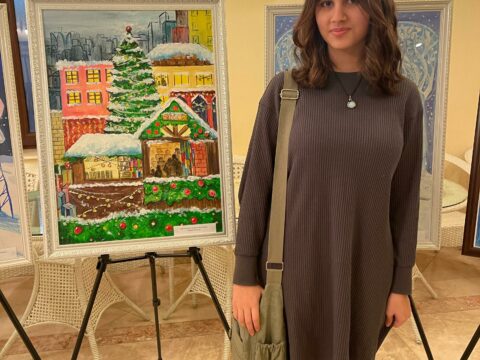 Kitabxananın oxucusunun Gənclər Gününə həsr olunmuş fərdi rəsm sərgisi açıldı